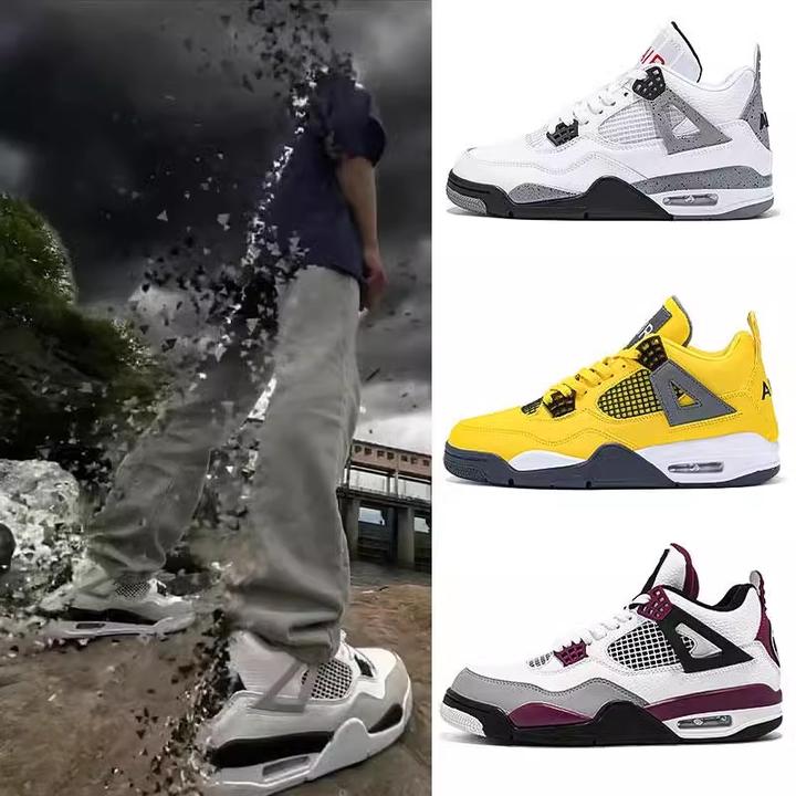 【DR官网正品】AJ4电母男鞋灰兔子黑猫运动篮球高帮aj4白水泥鞋子男