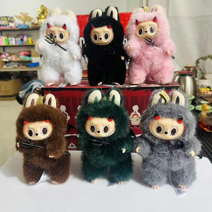 现货抖音小红书同款labubu拉布布改娃小恶魔毛绒公仔背包挂件配件