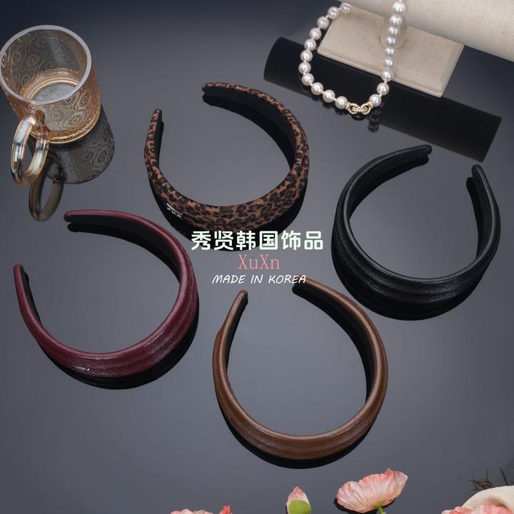 韩国4CM革面宽发箍手工气质时尚百搭宽边宽边简约法式韩版简约ins