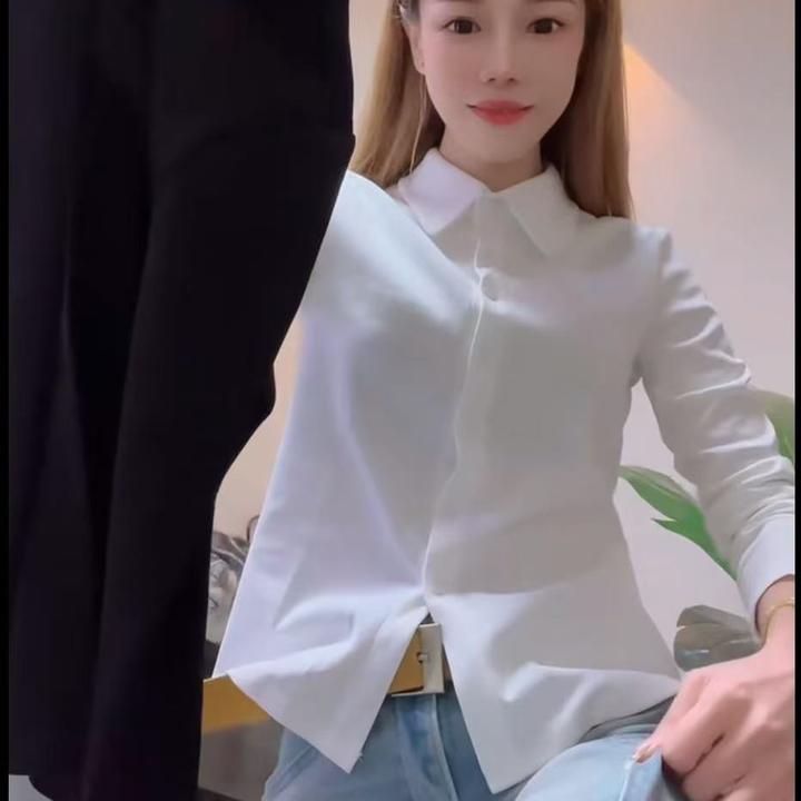 POLO领打底衫女秋冬季新款韩版时尚衬衫休闲百搭款气质内搭1324