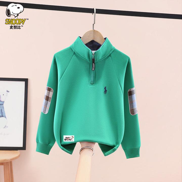 史努比男童卫衣秋冬装2025新款洋气中大童男孩休闲百搭韩版打底衫