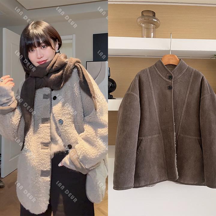 【云朵星河】双面穿100%羊毛时尚复古气质显瘦冬季保暖毛毛外套女