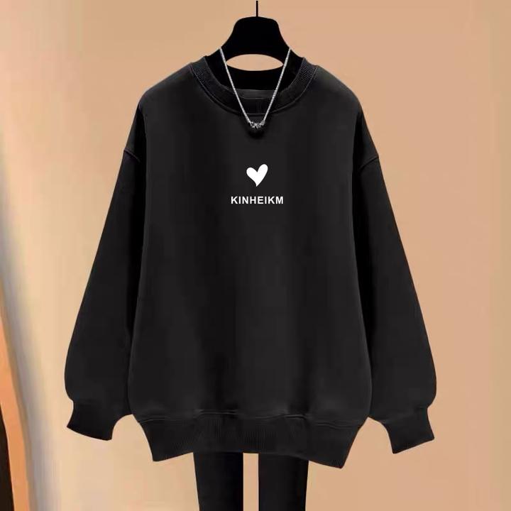 圆领卫衣女2025秋冬季新款宽松休闲洋气中长款遮屁股加绒加厚上衣