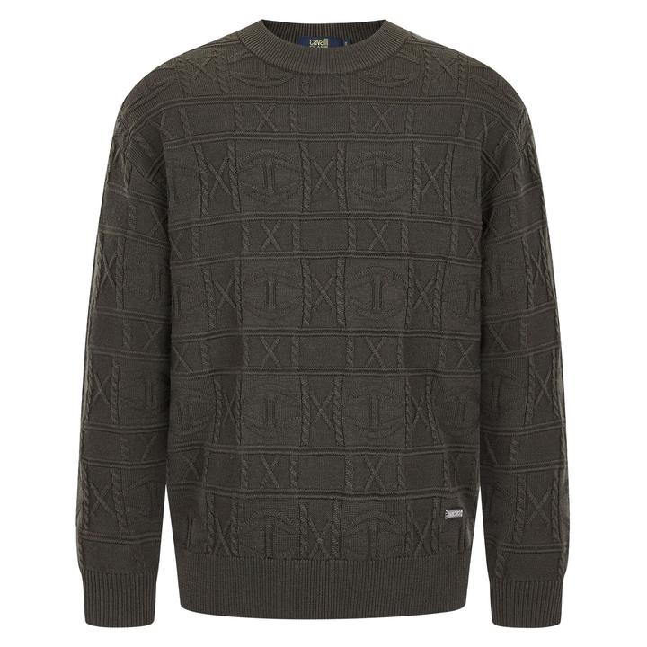 Cavalli Class舒适针织针织衫复古绞花男士毛衣男士羊绒衫CFC352