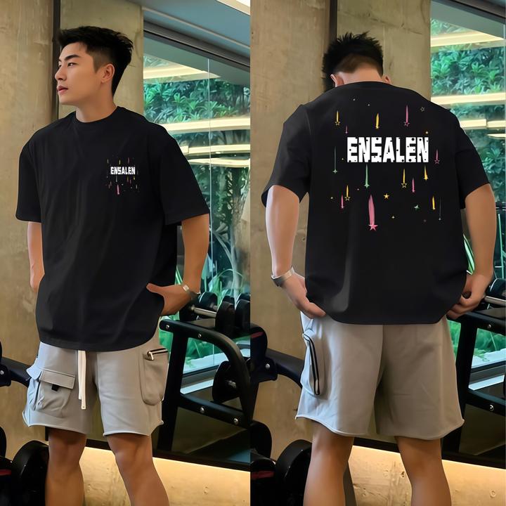 【重磅纯棉】美式潮牌T恤短袖男2025新款夏季圆领宽松休闲印花半袖