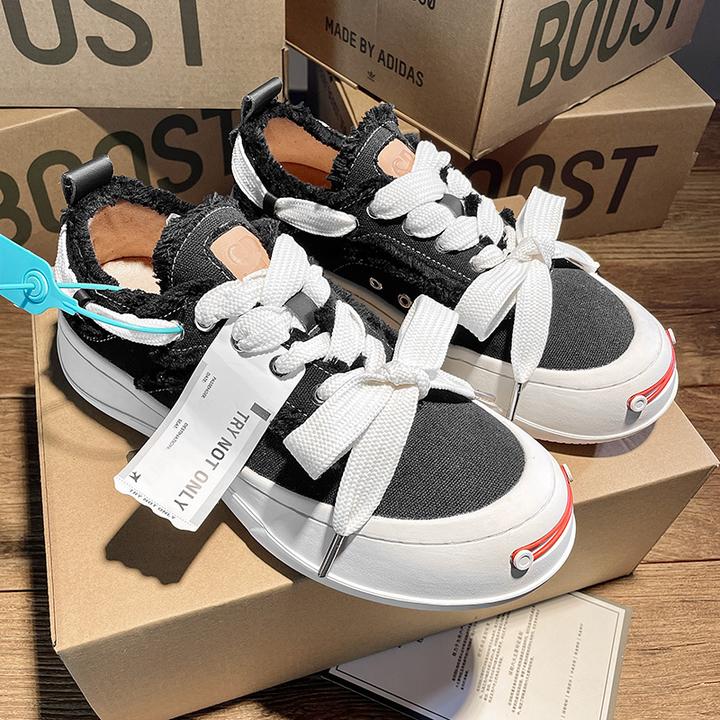 【WOH！顶奢】官方正品檀健次开口笑2025新款帆布鞋莆田运动男