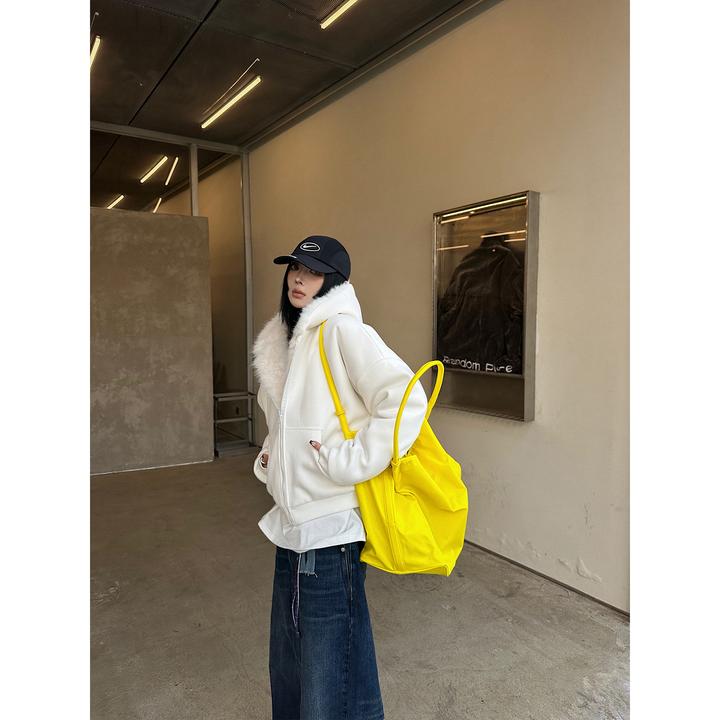 人造皮草 嘉仪【白昼夜幕】两穿毛绒外套