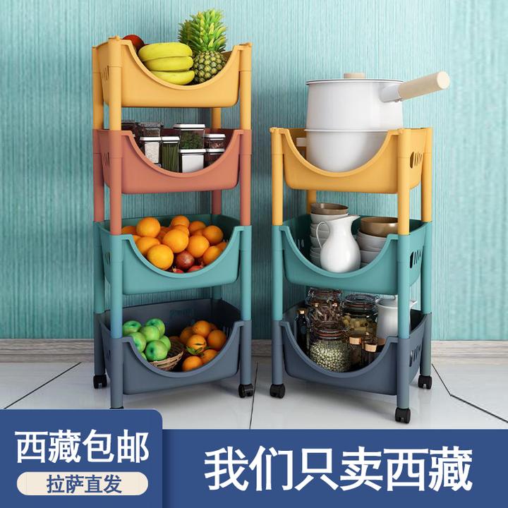 西藏包邮儿童玩具收纳架柜家居客厅大容量置物架多层可移动小推车