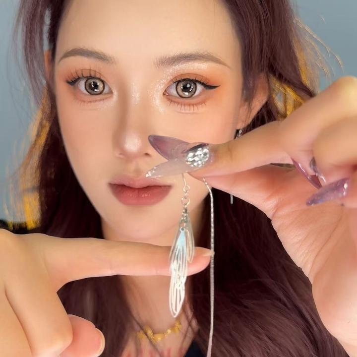 合金耳饰 气质百搭时尚叶子镂空流苏耳线精致显瘦长款轻奢耳环耳