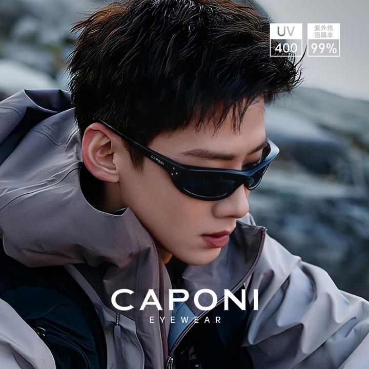 CAPONI发箍墨镜猫眼男款明星同款Y2K辣妹太阳眼镜女偏光防紫外线