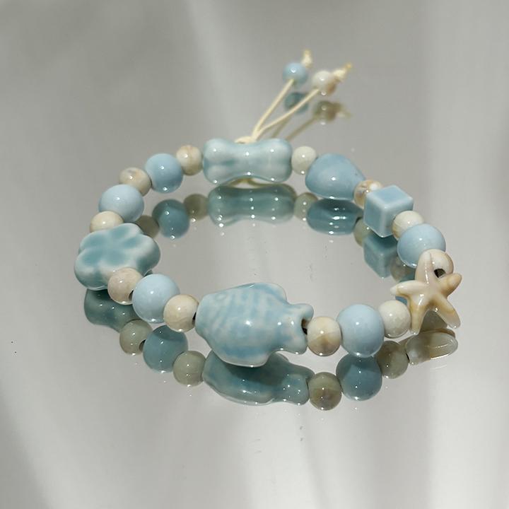 非金属陶瓷手链 陶瓷手链小鱼配饰手串超仙闺蜜情侣礼物高颜值