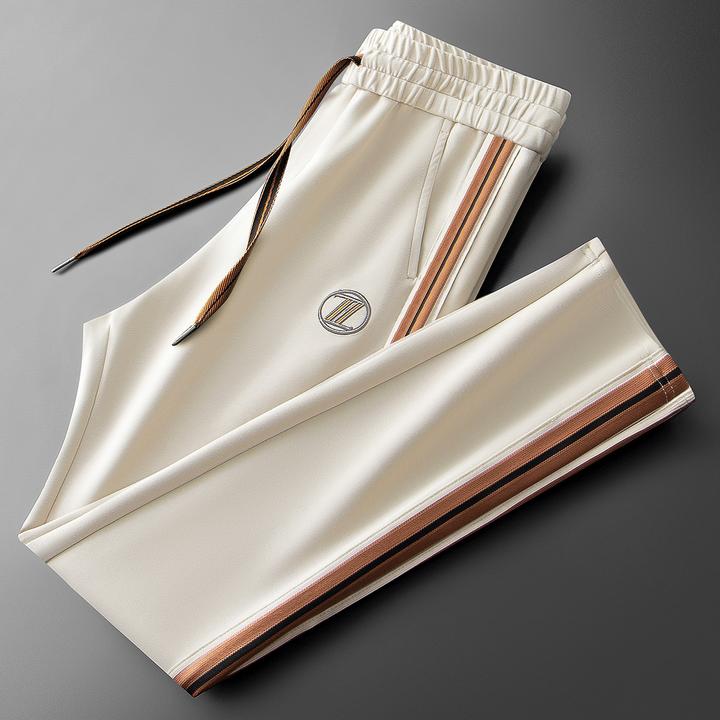 JOZDICE/纪治迪哲运动裤男士春夏修身轻奢高端太空棉织带运动裤