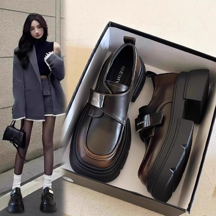 小皮鞋女鞋新款2025春秋黑色厚底女款英伦风鞋子百搭乐福鞋jk爆款
