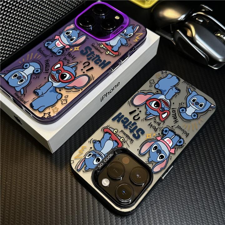 眼镜史迪仔适用苹果16promax手机壳iPhone15硅胶14保护套17新款12