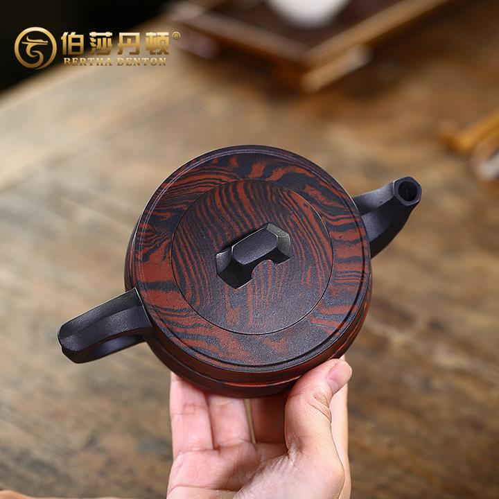 BERTHA DENTON宜兴陈腐老紫泥紫砂壶 纯手工桥形茶壶功夫茶具