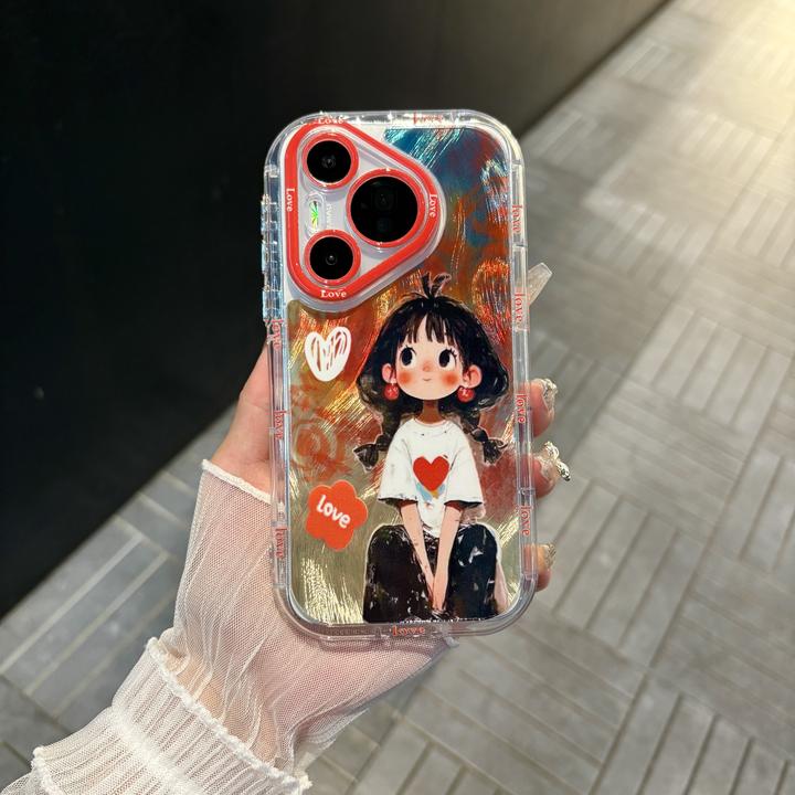 苹果/华为/oppo/vivo/小米 漫画女孩适用pura70羽纱奶油手机壳