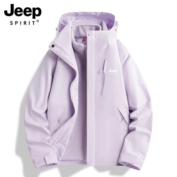 JEEP SPIRIT冲锋衣男款2025新款春胖妹妹防水防风三合一冲锋衣