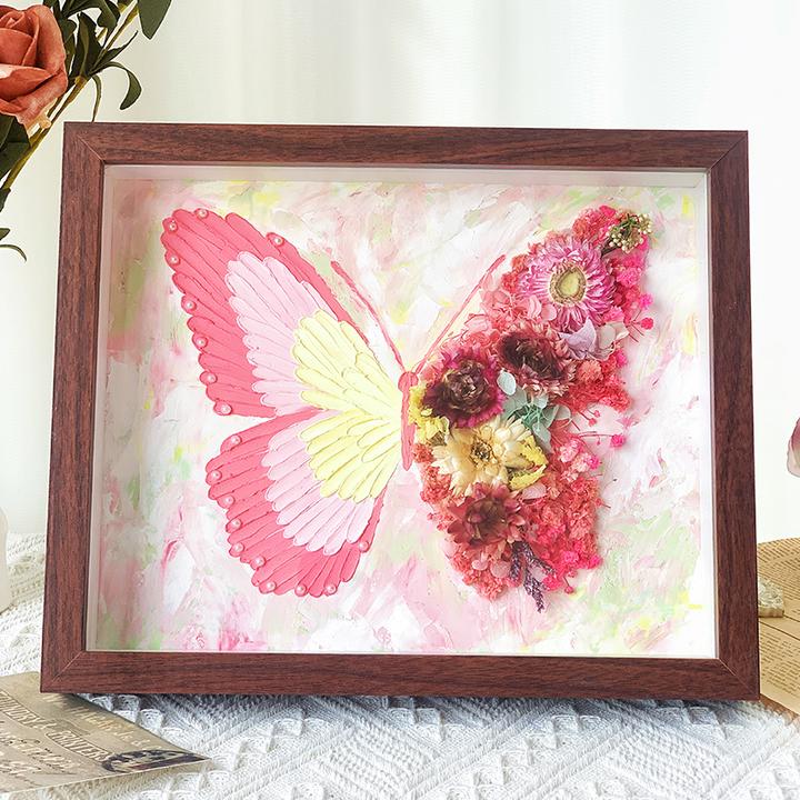 干花蝴蝶手工diy永生蝴蝶油画材料包送闺蜜女朋友妈妈生日礼物
