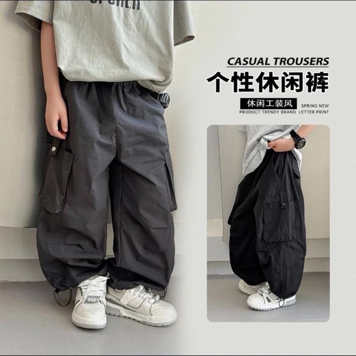 男童2025春夏新款纯棉工装裤儿童休闲裤中大童开学季早秋痞帅长裤