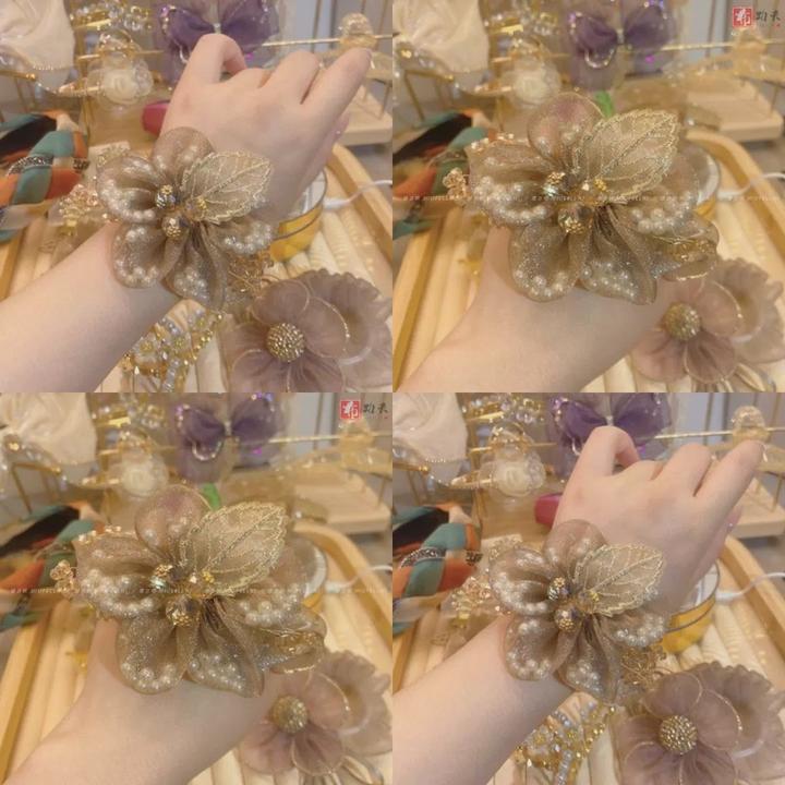 韩版珍珠头绳女扎头发绳头发饰2024年新款超闪文艺高级感大肠发圈