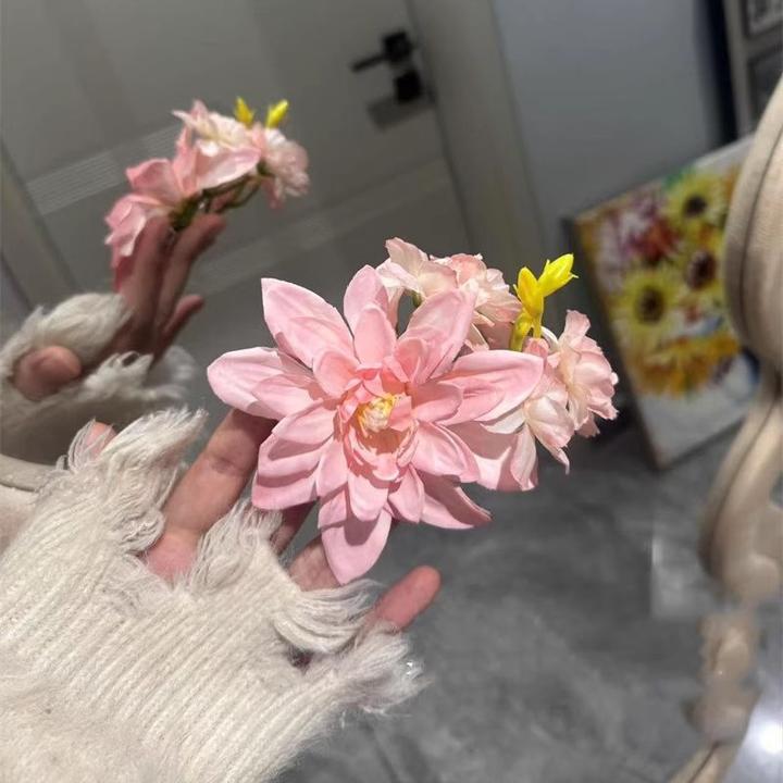 早春超仙花朵发夹边夹侧边碎发鸭嘴夹海边度假风拍照发卡夹子头饰