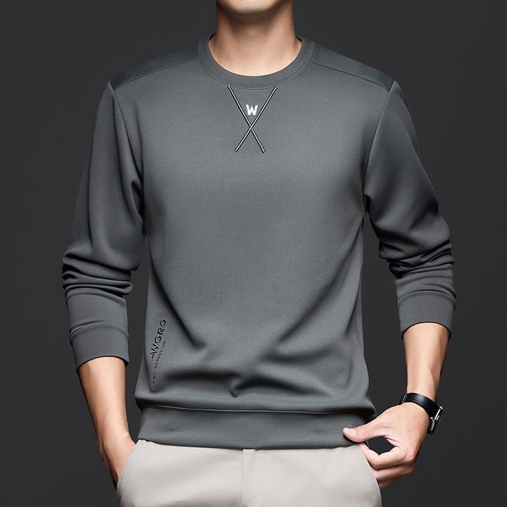 2025新款男士长袖圆领卫衣青年宽松休闲长袖打底衫潮流印花T恤男
