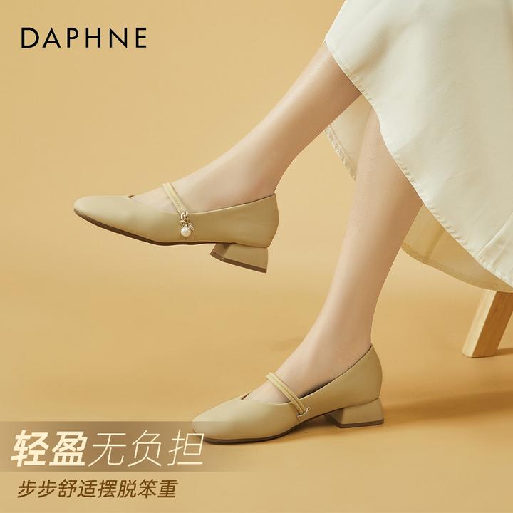 达芙妮低跟玛丽珍鞋女2025夏季新款舒适女士小皮鞋法式小香风单鞋