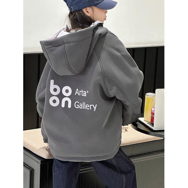 K30082孙小美双面穿女童工装外套2025秋冬装新款儿童连帽上衣户外