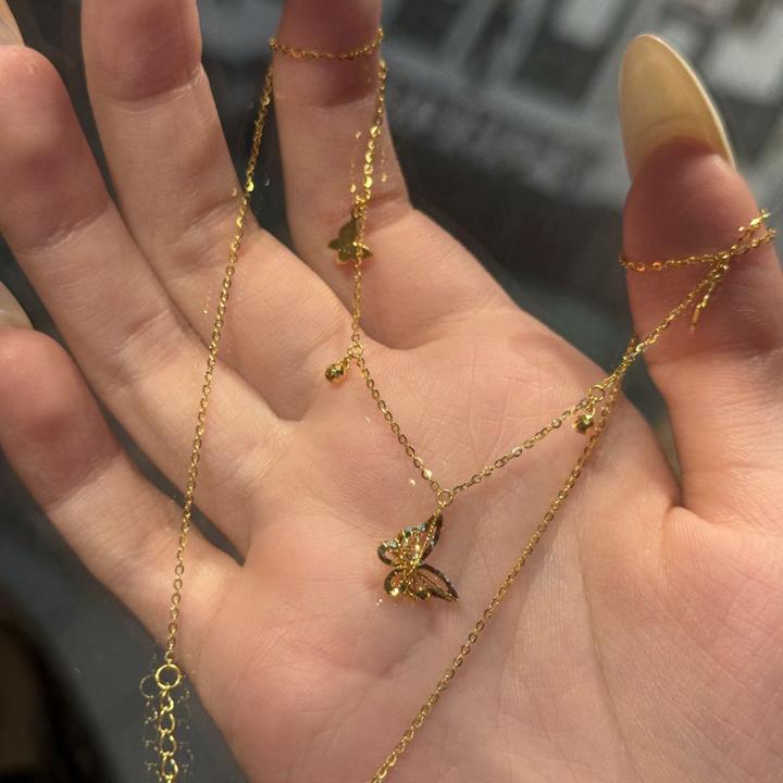 铜合金项链 （洗澡可戴）金店同款超仙浪漫蝴蝶项链轻奢气质锁骨链
