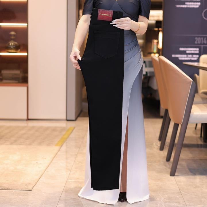 秋冬新款纯黑色锁色不掉色牛仔裤男士轻奢潮流时尚修身小直筒裤