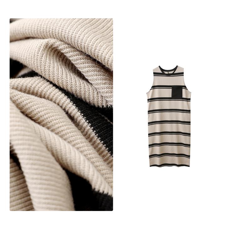 门店39&9！夏日航线连衣裙」宽松休闲条纹无袖直筒背心裙子 D40056