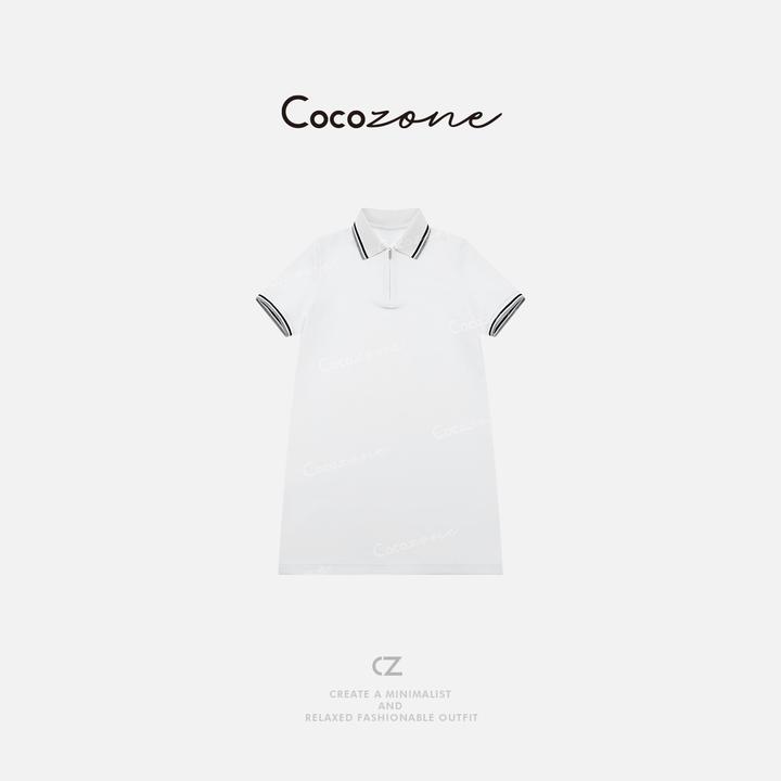 COCO ZONE 刘一一 【棉莫代尔混纺】POLO领简约连衣裙CD2A0925