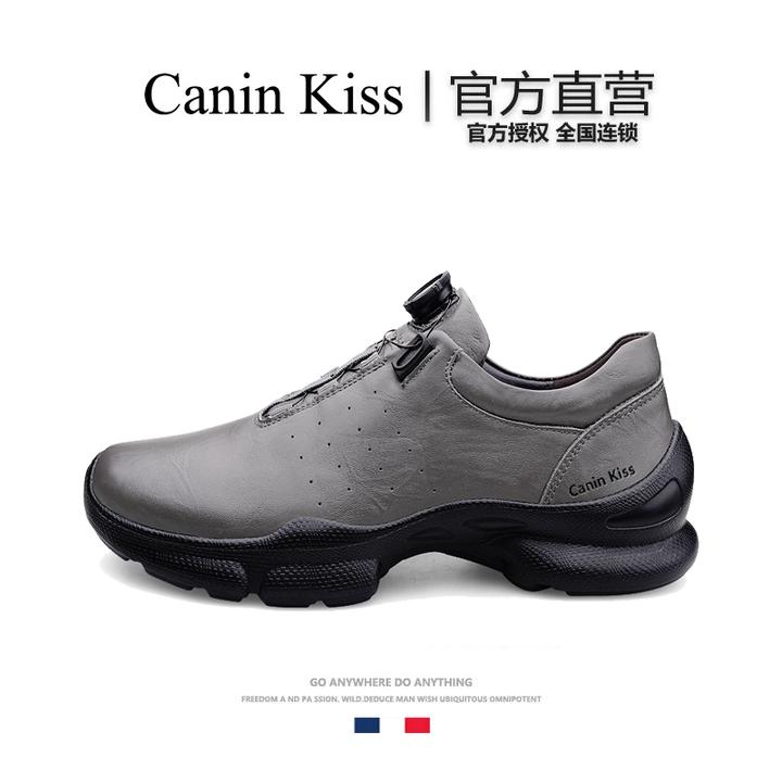 法国Canin Kiss正品户外徒步鞋男士秋季皮革跑步鞋轻便运动休闲鞋