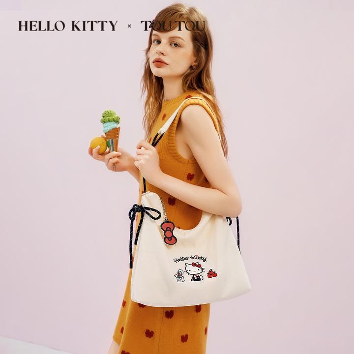 toutou【HELLOKITTY联名】2025新款凯蒂猫帆布包韩系大容量托特包女