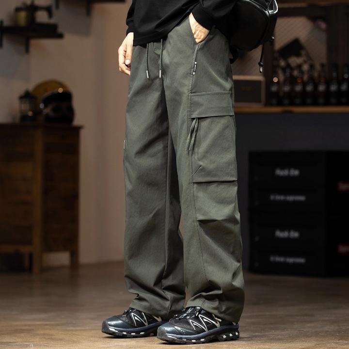 MR.MUDI/穆迪先生美式高端军绿色户外直筒工装裤男秋季新款休闲裤