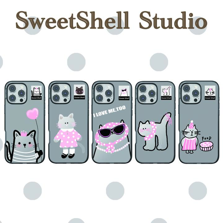 Sweet Shell 【灰紫调小喵】适用于苹果防摔个性手机壳