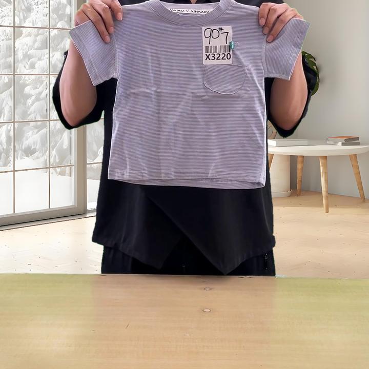 X3220A蓝条纹半袖男女童清仓