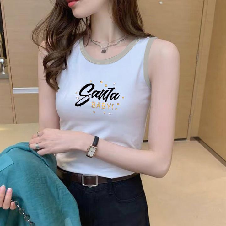 新款纯棉无袖T恤背心女韩版气质百搭修身打底休闲内搭外穿上衣