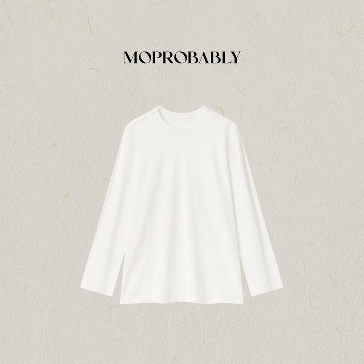 Moprobably李予诺「艺境」"100%棉"极简风净版打底长袖T恤L5347034