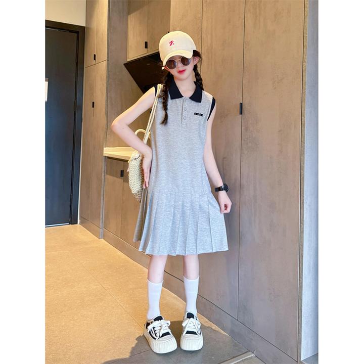 NEXTVSTO女童连衣裙2025新款夏POLO裙初中生女孩裙子薄款韩系儿童