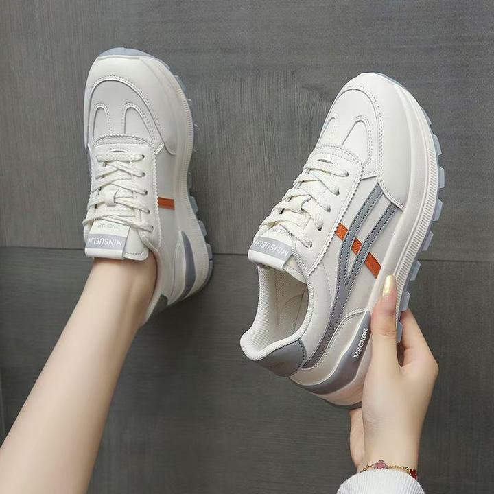 品牌清仓厚底女学生春夏新款小白鞋增高休闲帆布鞋时尚百搭设计感