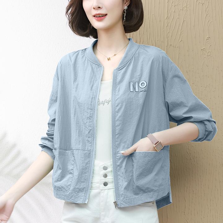 防晒衣女2025新款夏季短款薄款洋气大码中年妈妈外穿棒球服外套潮