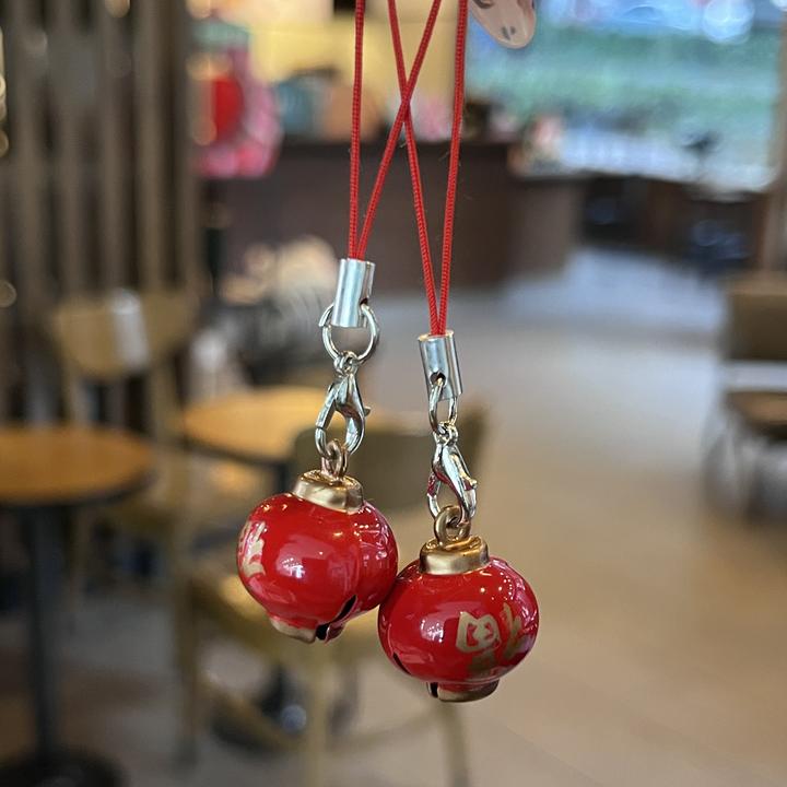 新年款大红灯笼铃铛挂件学生手机吊坠书包小挂饰品福字钥匙扣