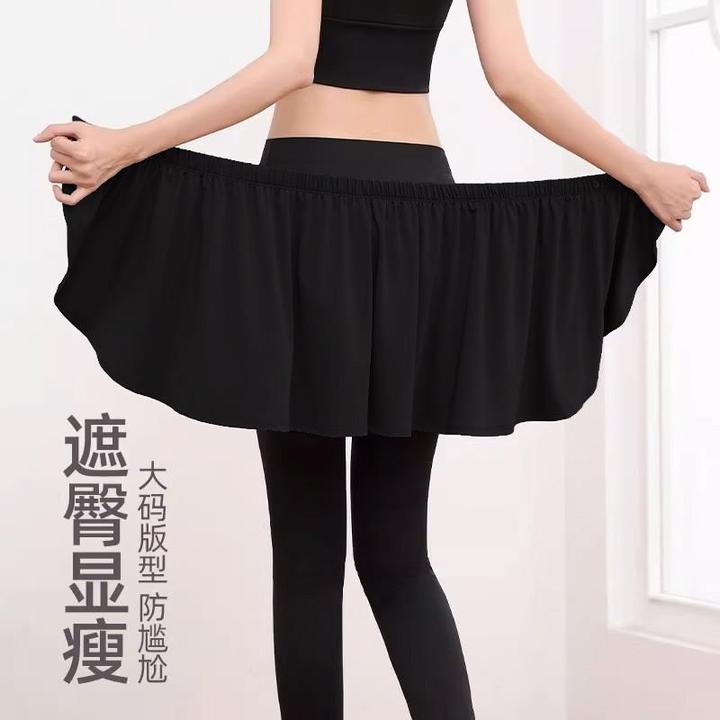 短裙女遮臀防走光大尺码胖mm一片式网球裙休闲 跑步健身瑜伽屁帘