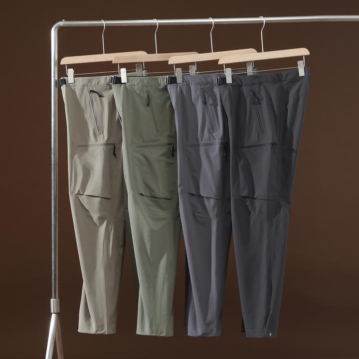 男装裤子都市防水直筒子休闲机能风压胶工艺轻量化防风长裤-4937