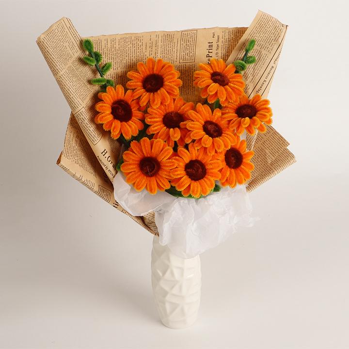 3岁以上儿童手作玩具向日葵花束毛根扭扭棒手工创意用品DIY材料包