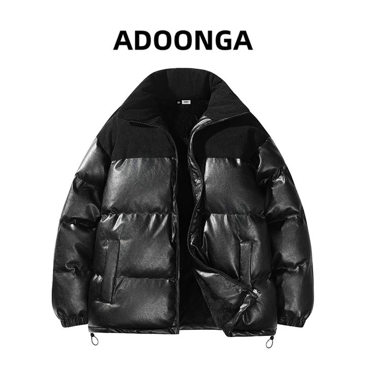 ADOONGA棉衣男士秋冬季美式休闲潮流百搭加绒保暖痞帅立领外套男