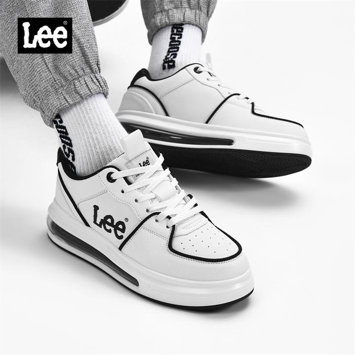 Lee官方正品运动男鞋夏季2025新款小白鞋男款透气增高气垫板鞋男