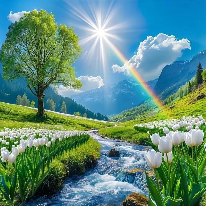 山水风景画直播间背景墙卧室客厅装饰主播背景布装饰网红直播背景