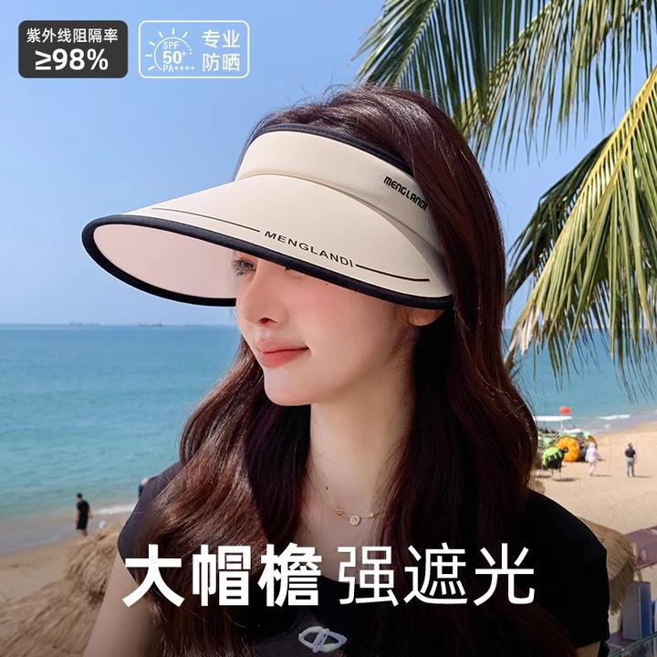 2025新款空顶防晒帽女防紫外线春夏冰丝遮阳帽骑车大帽檐太阳帽子